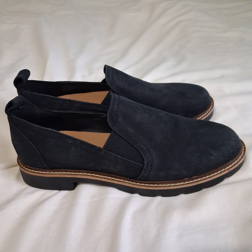 Blondo Women's Phoebe Flexible Leather Loafer‎ Black Sz 6.5 Minimalist Classic